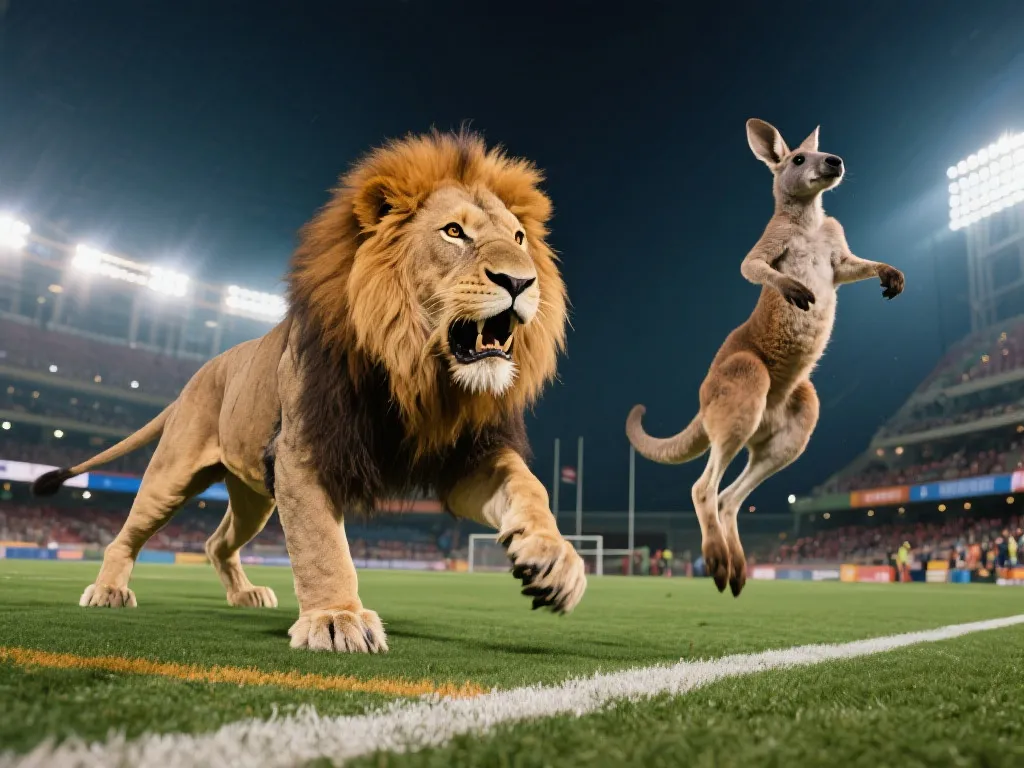 狮子的笨拙与袋鼠的希望：一场标志性较量